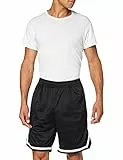 Build Your Brand Two-Tone Mesh Shorts, blk/blk/wht, L