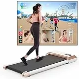 DeerRun Walking Pad Raceable,Laufband für Zuhause bis 136kg, Laufband Schreibtisch mit Pitpat App, Treadmill Leise 2,5PS mit Professionelle Trainingskurse & Multi-Runner-Rennen