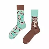 Many Mornings Otter Socken Damen Herren 39-42 Lustige Bunte Baumwollsocken mit Otter-Motiv Witzige Unisex Socken Geschenkidee für Tierliebhaber