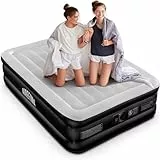 Airefina Luftmatratze, Doppel-Luftbett Selbstaufblasend mit Integrierte Pumpe, Schnelles Aufblasen Luftbett für Zuhause, Langlebiges Typ-0 Technologie Aufblasbett für Gäste & Camping -190x137x46cm