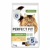 PERFECT FIT Senior Trockenfutter für ältere Katzen ab 7 Jahren - Huhn, 7 kg (1 Beutel)