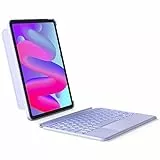 Inateck Tastatur Hülle für iPad Air 11 Zoll M3/M2 (2025/2024), Air 5/4 10.9 Zoll,iPad Pro 11 Zoll 4/3/2/1,QWERTZ, Hoch-/Querformat Ständer,Abnehmbare Touchpad mit 7-Farbiger Beleuchtung,KB04111