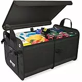 ATHLON TOOLS Premium Kofferraumtasche mit Deckel - 60 Liter XXL Kofferraum-Organizer - Extra stabile & wasserfeste Böden - mit Antirutsch-Klett