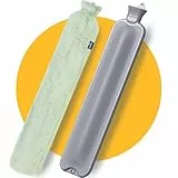 XXL Wärmflasche Lang & Groß 3,5 Liter mit Bezug - Grün - Nahtlose Ausführung - Flauschig Wärmflaschenbezug - Lange Wärmeflasche XL für Babys, Kinder und Erwachsene - Geschenk für Frauen Freundin