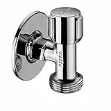 Schell Anschlussventil 1/2' x 3/4', extra platzsparend für schwierige Installationssituationen, mit Wandrosette und ABS-Komfortgriff, Made in Germany