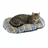 Ferplast Gepolstertes Kissen für Hunde und Katzen SCOTT 55/4, doppelseitig, schottisches Muster, weicher Samt, waschbar, Blau
