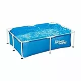 Summer Waves Freistehender Pool, rechteckig, 2,13 x 1,52 x 0,61 m – praktisch Material PVC laminiert 3 Schichten – Wasserlinie 51 cm – Lieferung mit notwendigem Zubehör