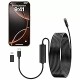 Endoskopkamera mit Licht Handy, ILIHOME 1080P HD Endoskop-Kamera Handy mit 8 LED Licht, Kein WLAN Erforderlich Inspektionskamera Wasserdichtes Ip67 Kanal-Kamera für iPhone Android IOS-5M