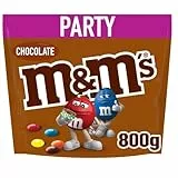 M&M’s Chocolate Großpackung Schokolade, Knackige Schokolinsen mit bunter Zuckerhülle als Süßigkeiten, Party-Mix, 1 x 800 g, Als American Football Süßigkeit