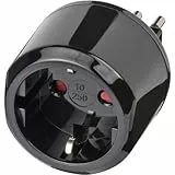 Brennenstuhl Reisestecker/Reiseadapter (Reise-Steckdosenadapter für: Italien Steckdose und Euro Stecker) schwarz