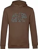 BIO Natur Pullover: Bär - Outdoor Kapuzenpullover - Geschenk für Wanderer - Bergsteiger Natur-Freunde Wald Fors-t Arbeiter Berg-e Outdoor - Kletter Pullover - Ski Pulli - Unisex Hoodie (XXL Mocha)