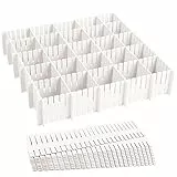 Melldrry 24 Stück Schubladenteiler, Schubladeneinteiler, 37cm Schubladentrenner Verstellbare Schubladen Organisers Weiß Trennwände, Schubladeneinsatz für Unterwäsche, Socken, Kosmetik, Schlafzimmer