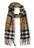 KARMA.DIEM Karierter Schal - Angenehm Weich - Schal kariert für Damen und Herren - Perfekt für Herbst und Winter 35x180cm (Camel)