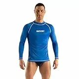 SEAC T-Sun Long Man, schützendes Rash Guard-Tauchshirt zum Schnorcheln und Schwimmen mit Sonnenschutz, blau, XXL