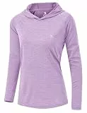 donhobo Damen Langarmshirt T-Shirts Sonnenschutz Schnelltrocknend Funktionsshirt Laufshirts Atmungsaktiv Sportshirt Gym Yoga Running Top Freizeitshirt Fitness Oberteil (Helllila, M)