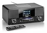 Karcher DAB 9000CDi Internetradio mit CD-Player (DAB+ / UKW-RDS, WLAN & Bluetooth, USB-Anschluss, AUX-IN, Wecker mit Dual-Alarm, integrierter Subwoofer) schwarz