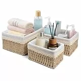Aufbewahrungskorb Korb Spielzeug Aufbewahrung Badezimmer Körbchen Geflochten Wickeltisch Organizer Körbchen Kinderzimmer Boxen Basket Kleiner Korb 3er Set aus Gewebtem Recyclebarem