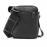 DAVIDOFF PARIS Crossbody Bag - Herren Umhängetasche aus echtem Leder - Schultertasche in Schwarz - Kleine Tasche für Reisen, Sport und Freizeit
