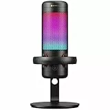TONOR Gaming Mikrofon PC mit RGB-Modi & Helligkeit einstellbar, USB/Type-C Microphone für Streaming Podcast Studio Streamer Gamer, Adapter für Handy Phone Windows Computer Mac PS4/PS5/NS TC320 Schwarz