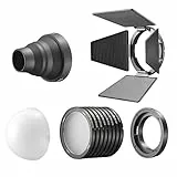 Godox Magnetic Mounting Kit für MS60Bi, MS60R, RS60R, RS60Bi LED-Leuchten & Rundkopfblitze V100, V1 Pro, AD100 Pro, Inklusive Lichtblenden, Diffusoren und Snoot