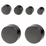 Aroncent 4 Paare Herren Damen Ohrringe, Edelstahl Hip Hop Kreis Rund Ohrstecker Creolen, Punk Rock Ohne Loch Fake Ohrclip Ohrstulpe Ohrschmuck, Schwarz