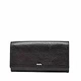 Fossil Brieftasche für Frauen Logan, Leder/Polyurethan Trim Klappe Clutch schwarz 19,4 cm L x 2,5 cm B x 10,2 cm H SL7833001