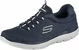 Skechers Herren Summits Slip On Sneaker, Navy Mesh Trim, 47.5 EU