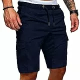 Cindeyar Herren Shorts Sommer Chino Jeans Kurze Hosen Stretch Jogger Cargo Shorts Slim-Fit (L, 175Dunkelblau)