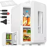 KESSER® 2in1 Mini Kühlschrank Kühlbox 15 Liter Kühl und Heizfunktion Tragbarer AC DC 220-240V/12V Steckdose und Zigarettenanzünder Warmhaltebox -Thermobox Auto Büros Zimmer Camping Garten Weiß