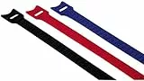 Hama Klett Kabelbinder, wiederverschließbar (Kabelbinder mit Klettverschluss zum Wiederverwenden, Flexibles Kabelmanagement zur Fixierung von Kabeln Schläuchen und Rohren, 145 mm, 12 Stück) farbig