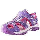 TZJS Jungen und Mädchen Sommer Geschlossene Zehe Sport Outdoor-Sandalen Atmungsaktiv und schnell trocknend(Lila Pink 27)