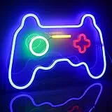 ineonlife Spiel Leuchtreklame Gaming Neon Schild Neonlicht Wand Game LED Schild Blau Gamepad Neon Sign Leuchtschrift für Wand Game Room Bar Party Deko