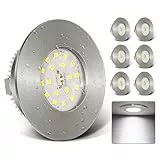 Kimjo 6W LED Einbaustrahler 230V - Ultra Flach LED Spots 6000K Kaltes Weiß - IP44 60-65mm Lochmass Deckenspots für Badezimmer Küche Wohnzimmer - Spots Deckenleuchte Matt Nickel 6er Set