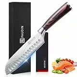 PAUDIN Santokumesser, Klingenlänge17 cm Kochmesser aus deutschem Messerstahl, Sushi Messer Küchenmesser mit ergonomischem Griff für Haus und Restaurant