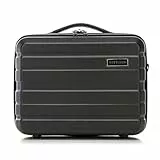 WITTCHEN COMODO Line Kosmetikkoffer Reisegepäck Kulturbeutel Kosmetiketui aus ABS Kosmetiktasche Damen Reiseetui Abnehmbarer Trageriemen Größe XS Schwarz