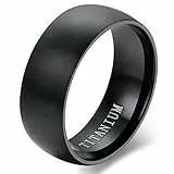 Cupimatch Titan Ring Herren Bandring Finger Ringe Glatt, Ehering Verlobungsring Freundschaftsring Schwarz, Größe 71