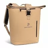 Pactastic XL breiter Rolltop Laptop-Rucksack | 750 Gramm leichter Daypack aus wasserabweisendem veganem Tech-Material 35 x 17 x 45 cm | verstellbare Schultergurte & gepolsterter Rücken