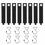 8 Stück Wiederverwendbare Kabelriemen Organizer mit Metallhaken, Robuste Kabelhalter für Verlängerungskabel, Schläuche und Werkstatt, Garage und Wohnmobil (33 x 3.8 cm).
