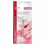 Eveline Cosmetics Nageltherapie Professioneller Konzentrierter Nagelconditioner mit Farbe - Rose, 5ml | Colour&Double Strong Komplex für Tiefennährung und Schutz