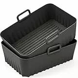 2 Pcs Airfryer Silikonform für Ninja AF400EU AF300EU 9.5L, Airfryer Zubehör für Ninja Foodi Max Dual Zone, Air Fryer Accessories für Innsky, Princess Heißluftfritteuse