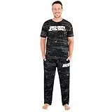 Call of Duty Pyjama Herren Schlafanzug Baumwolle Black Ops 6 Männer Pyjama Set 2-Teilig COD Gamer Geschenke für Männer (S, Schwarz)