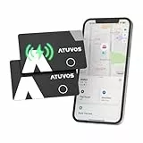 ATUVOS Air Tag Card Wallet Tracker Karte Thin 1.6mm 2er Pack, Wiederaufladbarer Geldbörsenfinder Kompatibel mit Apple Wo ist? APP (iOS NUR,Android Not Supported),Item Finder für Reisekoffer/Geldbeutel