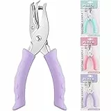 ASTARON Lochzange für Papier 6mm, Handgeführte Einzellochstanze Violett, Kreis Metall Papier Locher mit Soft-Handle für Tags, DIY Handwerk, Home Office Schulbedarf (3 Farben Optionen)