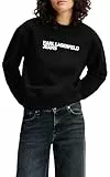 Karl Lagerfeld Jeans Damen Regular Essential Logo Sweatshirt Schwarz M