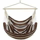 AMANKA XXL Hängesessel 185x130cm für Garten, Balkon & Terrasse - Schwebesessel Belastbar bis 150kg - Hängestuhl Relaxsessel aus Baumwolle - 360° Drehbar - Indoor Outdoor - Erwachsene & Jugendliche