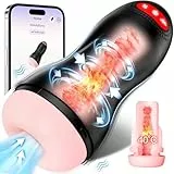 Sex Spielzeug für die Männer Elektrischer Masturbator Cup Masturbieren für Männer mit 10 Vibrationsmodi 9 Saugmodi Heizfunktion APP Oral Taschenmuschi Vibrator Masturbatoren Penis Sexspielzeug Sextoy