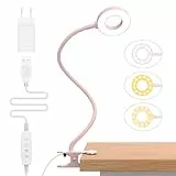 iZELL 23 LED Leselampe Bett Dimmbar -【3 Modi & 10 Helligkeitsstufen】 Augenschutz Klemmlampe mit 40cm Flexiblem Schwanenhals, Klemmleuchte, Leselicht mit 10W USB-Ladegerät