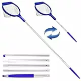 Bseical Pool Kescher Feinmaschig 146cm, Poolkescher mit Teleskopstange Aluminium Stabil,Teichkescher Algen Klein Pool Zubehör, Skimmer Teich Fein für Schwimmbad,Brunnen,Aquarium, Teich