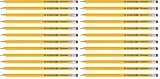 OFFICER PRODUCTS DONAU 7386001PL-99 Bleistift Holz: 12 HB Bleistifte mit Radiergummi / 12 Stück / 24er Pack/Ungiftig/Farbe: Gelb