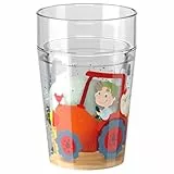HABA Glitzerbecher Bauernhof – Kinderbecher mit funkelndem Glitzer-Effekt, perfekt für Wasser, Saft & Tee, Praktisch für kleine Hände – 2012447002
